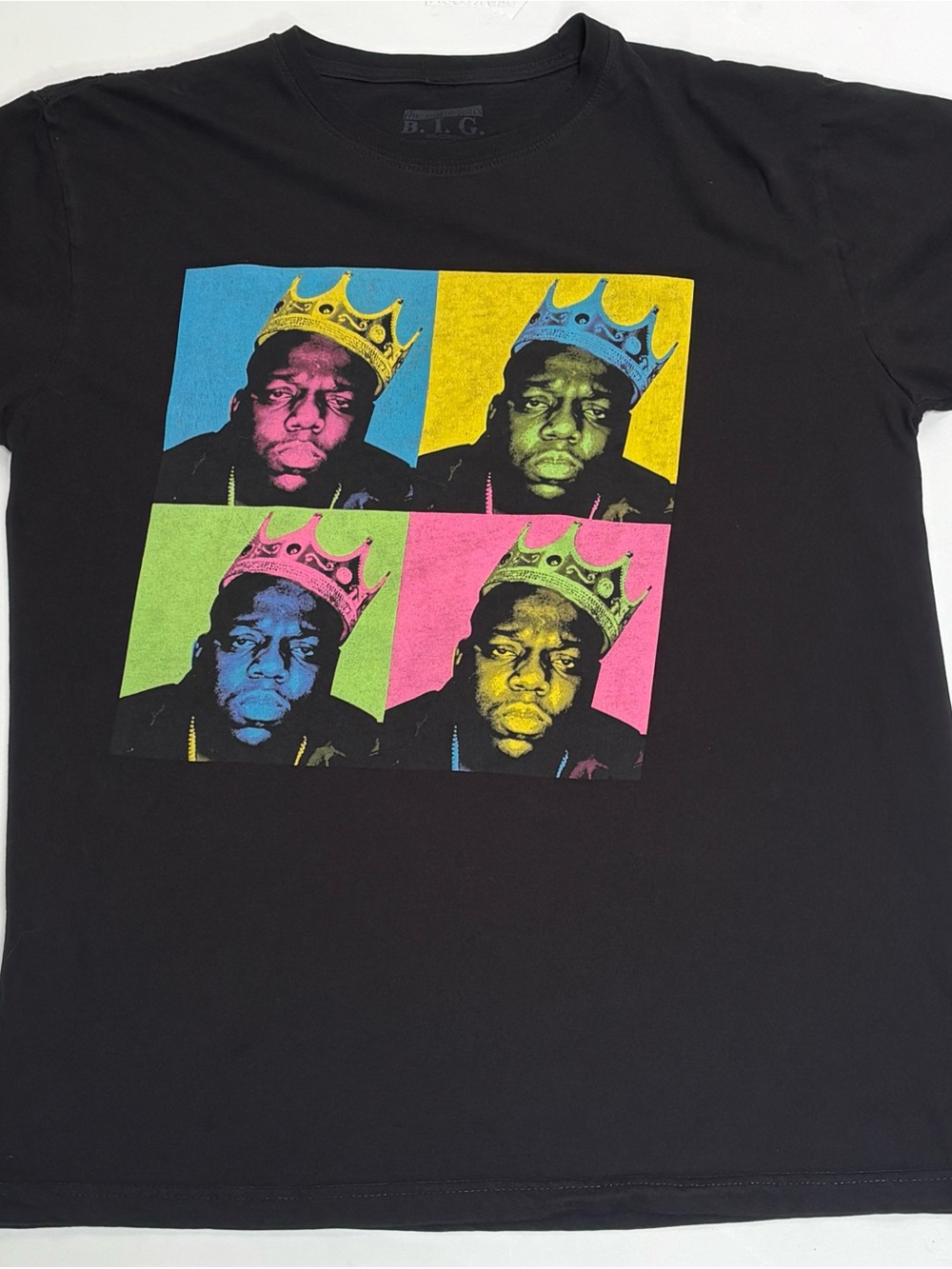 Black Graphic Pop-Color Crewneck Tee - B.I.G. Print